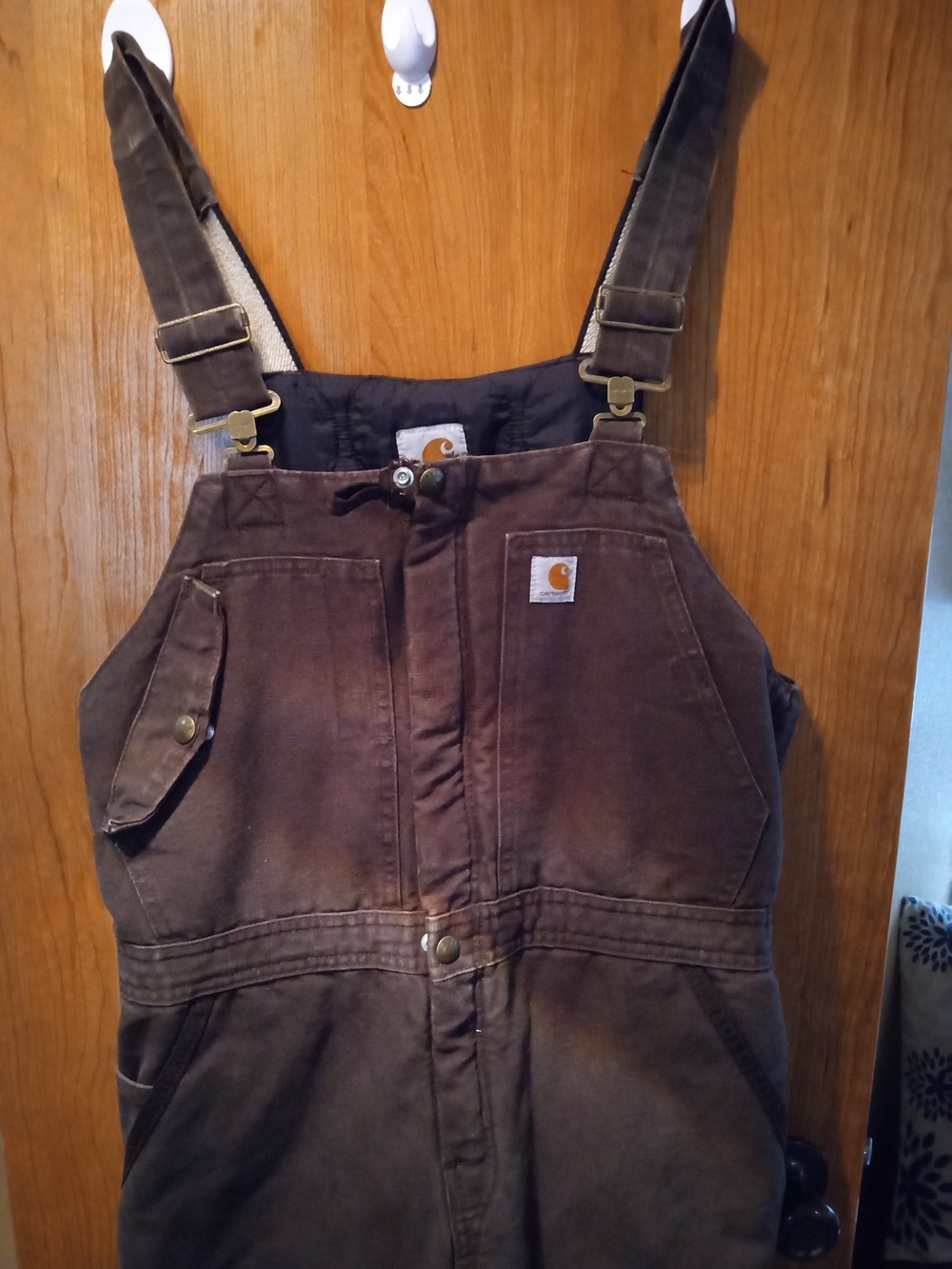 Vintage NWT Woman's Rare Carhartt Brown Duck Bib Overalls Medium 8/10